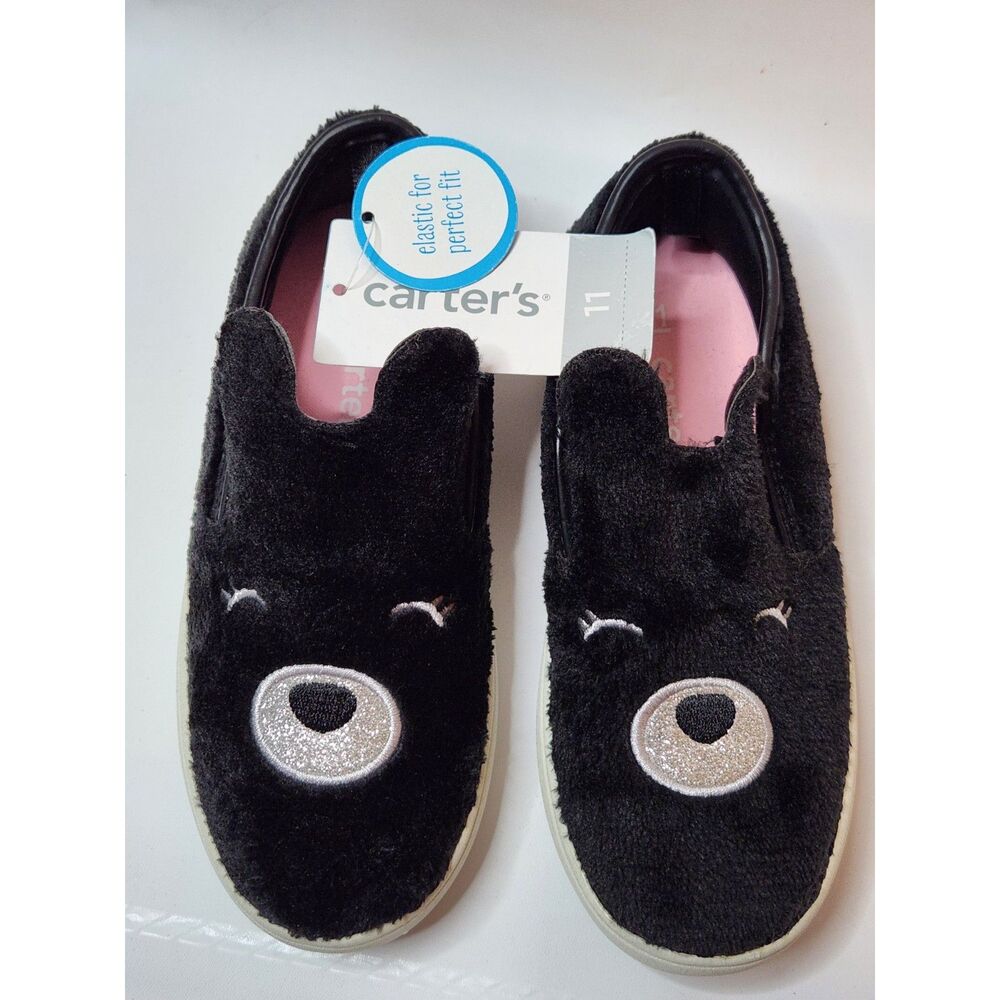 Carter’s Carina Slip-On Bear Shoes – Toddler Girl Size 11 Black